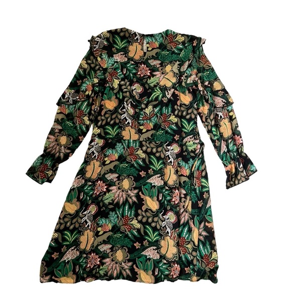 Maison Scotch Yeah Jungle Floral Print Dress Size Black/Green Size XS - Picture 6 of 13